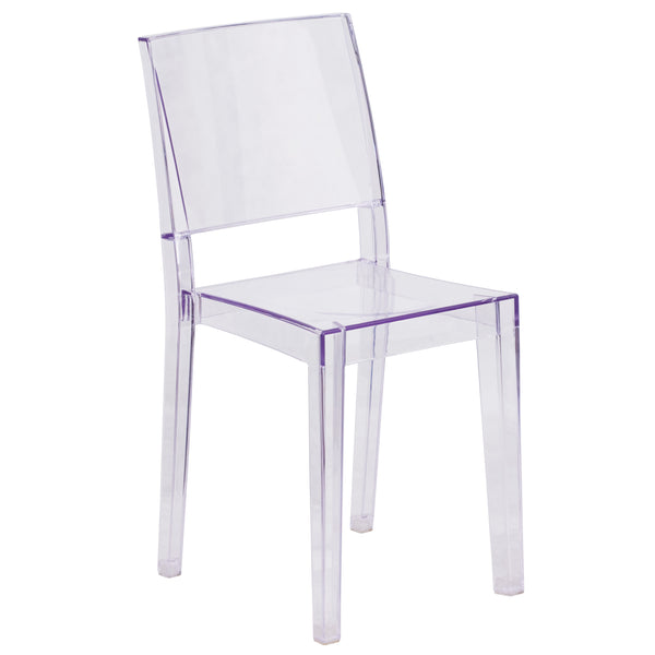 Transparent Stacking Side Chair - Armless Side Chair - Resin Stack Chair