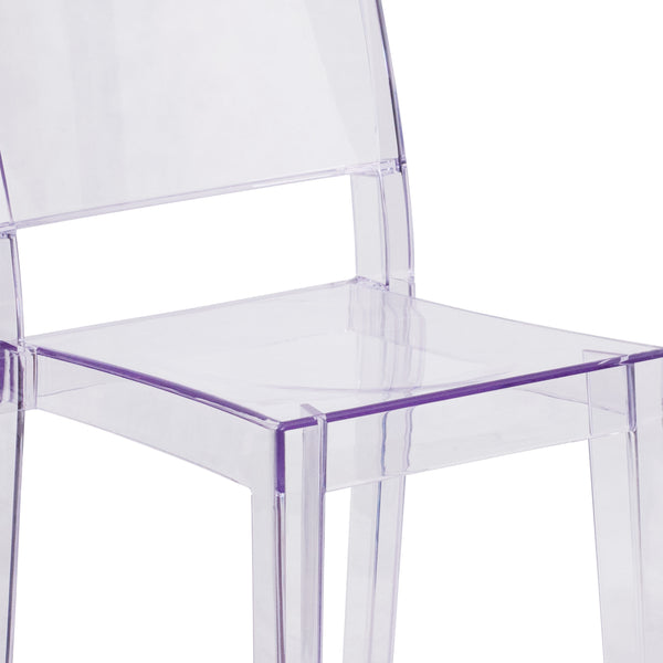 Transparent Stacking Side Chair - Armless Side Chair - Resin Stack Chair