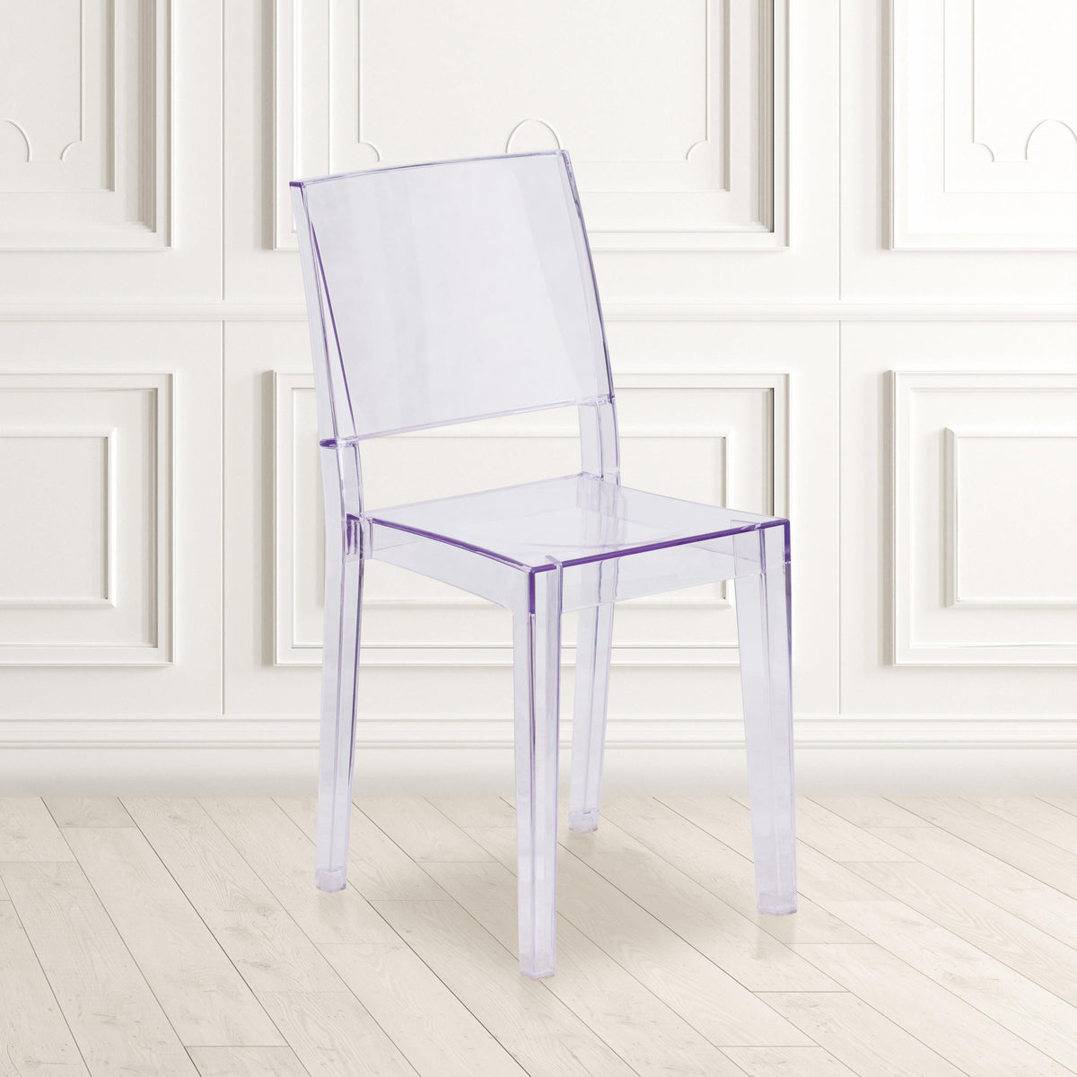 Transparent Stacking Side Chair - Armless Side Chair - Resin Stack Chair