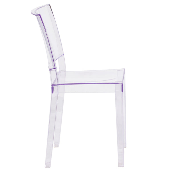 Transparent Stacking Side Chair - Armless Side Chair - Resin Stack Chair