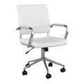  White Faux Leather/Polished Nickel