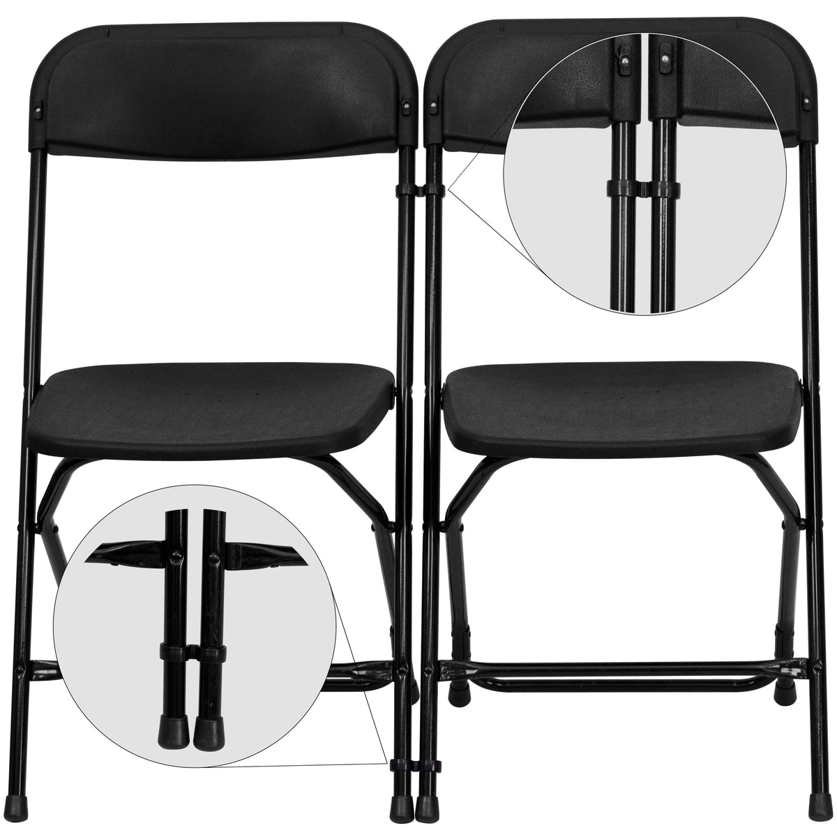 Black |#| Black Plastic Ganging Clips - Set of 2 - Designed To Fit .75inch Diameter Frames