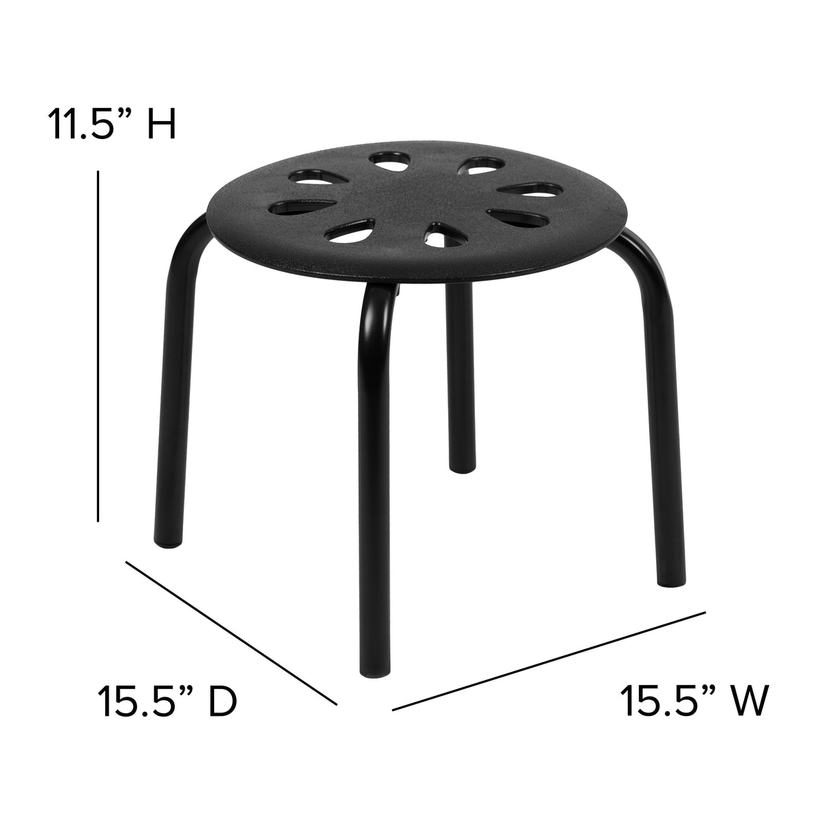 Black |#| Plastic Nesting Stack Stools - Classroom/Home, 11.5inchHeight, Black (5 Pack)