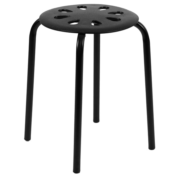 Black |#| Plastic Nesting Stack Stools - School/Office/Home, 17.5inchHeight, Black (5 Pack)