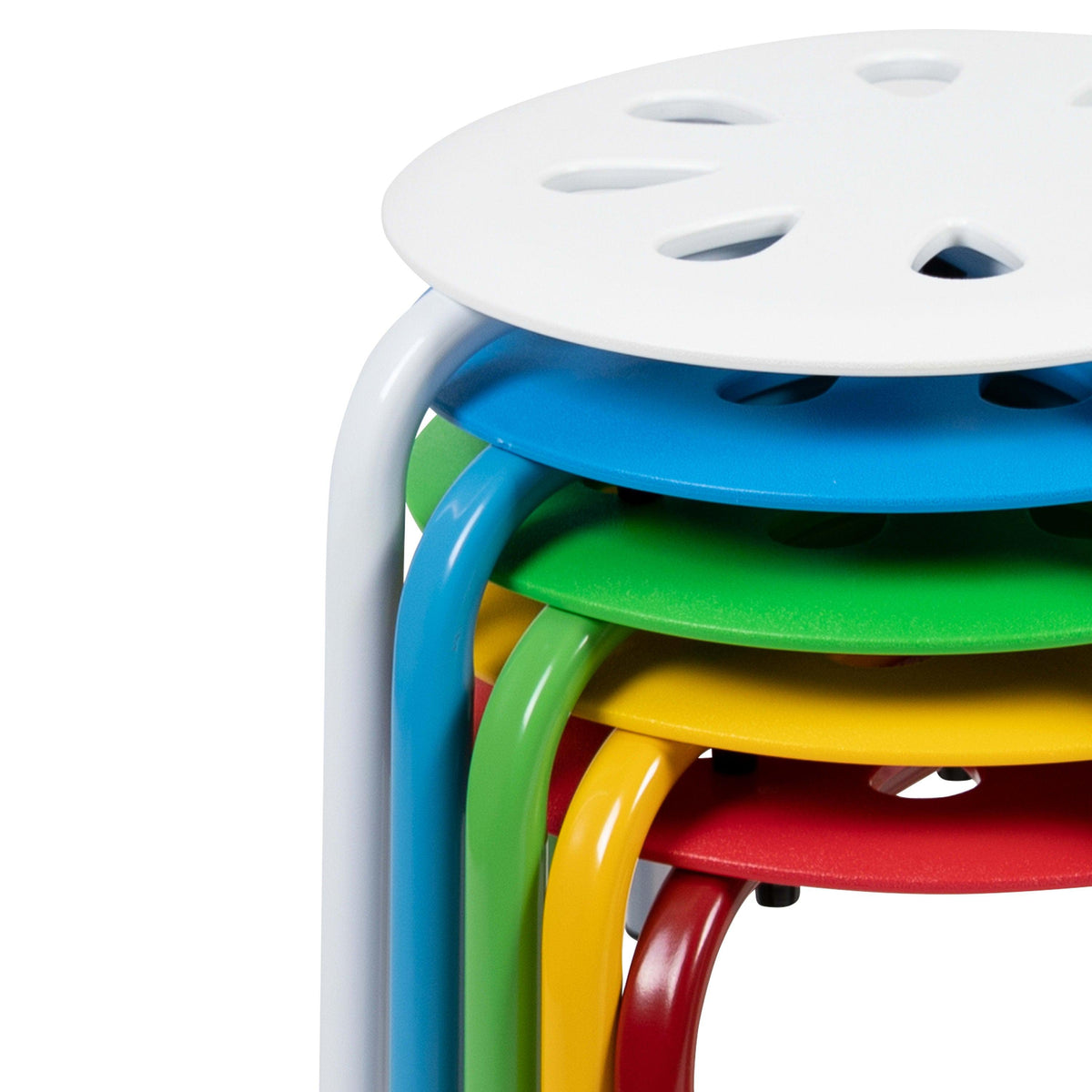 Assorted |#| Plastic Nesting Stack Stools-School/Home, 17.5inchHeight, Assorted Colors (5 Pack)