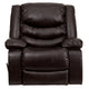 Plush Brown LeatherSoft Lever Rocker Recliner with Padded Arms - Home Recliner
