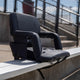 Black |#| Backpack Reclining Padded Stadium Chairs with Armrests & Storge Pockets in Black