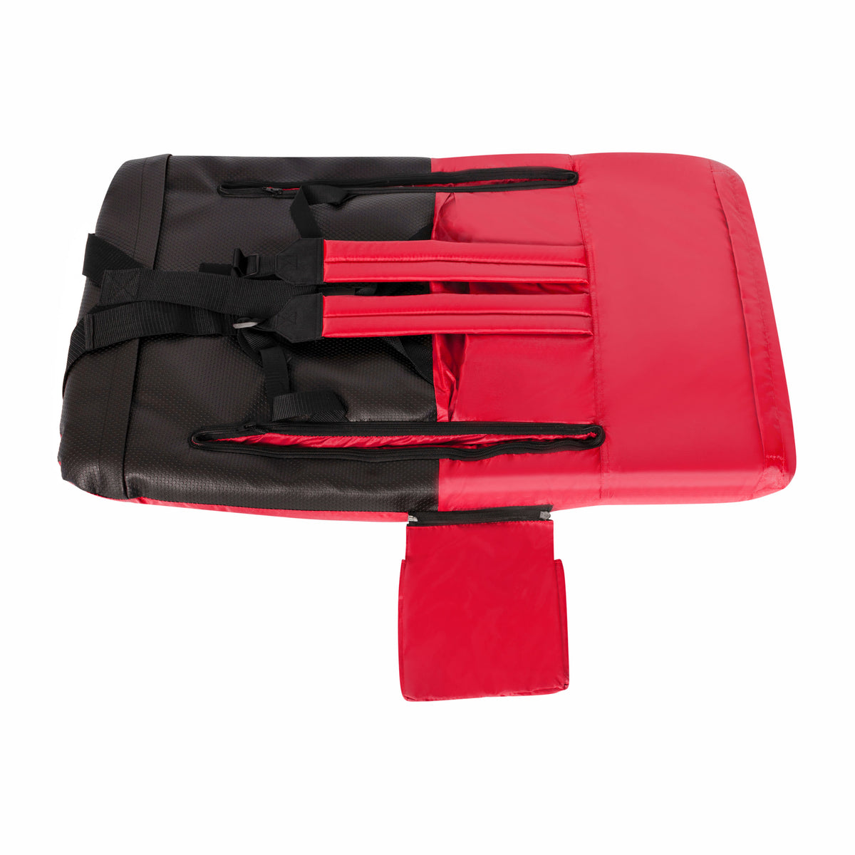 Red |#| Backpack Reclining Padded Stadium Chairs with Armrests & Storge Pockets in Red