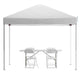 White |#| 10' x 10' White Pop Up Canopy, Folding Table and 4 White Folding Chairs Bundle