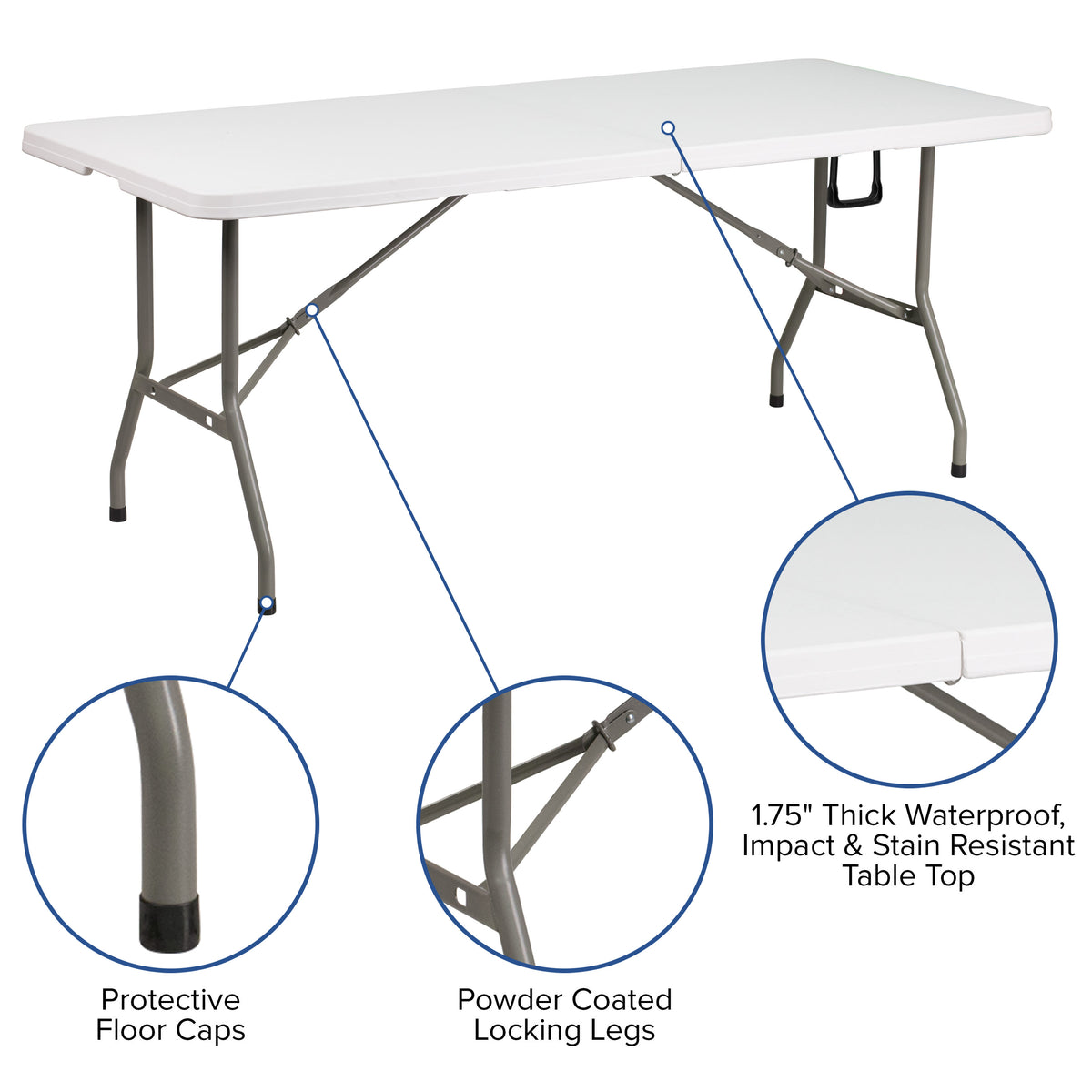Blue |#| 10' x 10' Blue Pop Up Canopy, Folding Table and 4 White Folding Chairs Bundle