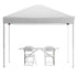 Portable Tailgate/Event Tent Set - 10'x10' Pop Up Canopy Tent, 6-Foot Bi-Fold Table, Set of 4 Folding Chairs