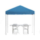 Blue |#| 8' x 8' Blue Pop Up Canopy, Folding Table and 4 White Folding Chairs Bundle