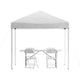 White |#| 8' x 8' White Pop Up Canopy, Folding Table and 4 White Folding Chairs Bundle