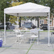 White |#| 8' x 8' White Pop Up Canopy, Folding Table and 4 White Folding Chairs Bundle