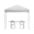 Portable Tailgate/Event Tent Set - 8'x8' Pop Up Canopy Tent, 6-Foot Bi-Fold Table, Set of 4 Folding Chairs