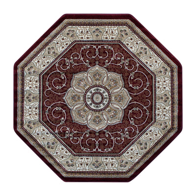 Portman Collection Persian Style Area Rug - Olefin Rug with Jute Backing - Hallway, Entryway, Bedroom, Living Room - View 1