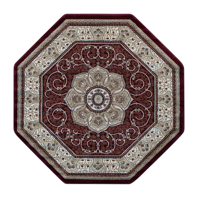 Portman Collection Persian Style Area Rug - Olefin Rug with Jute Backing - Hallway, Entryway, Bedroom, Living Room