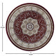 Burgundy,7' Round |#| Medallion Motif Traditional Persian Style Round Area Rug in Burgundy - 7' x 7'