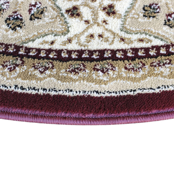 Burgundy,7' Round |#| Medallion Motif Traditional Persian Style Round Area Rug in Burgundy - 7' x 7'
