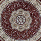 Burgundy,7' Round |#| Medallion Motif Traditional Persian Style Round Area Rug in Burgundy - 7' x 7'