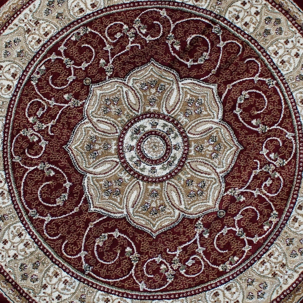 Green,4' Octagon |#| Medallion Motif Traditional Persian Style Round Area Rug in Green - 4' x 4'