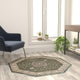 Green,4' Octagon |#| Medallion Motif Traditional Persian Style Round Area Rug in Green - 4' x 4'