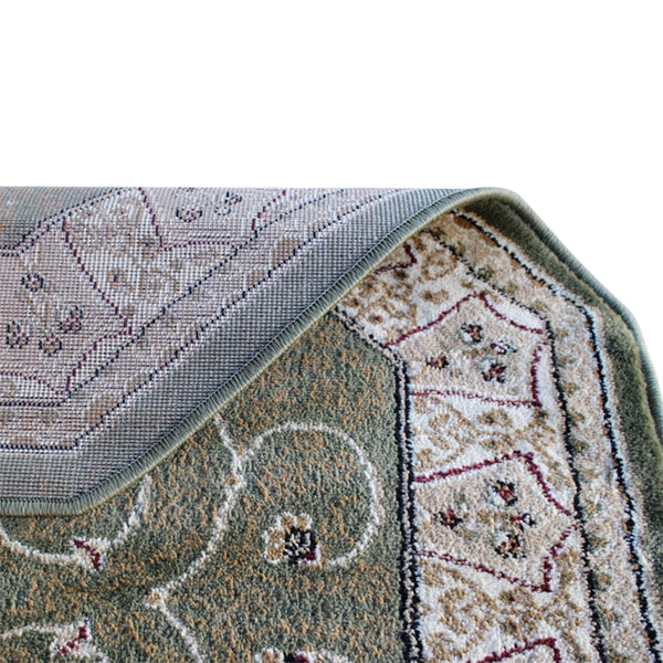 Green,4' Octagon |#| Medallion Motif Traditional Persian Style Round Area Rug in Green - 4' x 4'