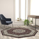 Burgundy,5' Octagon |#| Medallion Motif Traditional Persian Style Octagon Area Rug in Burgundy - 5' x 5'