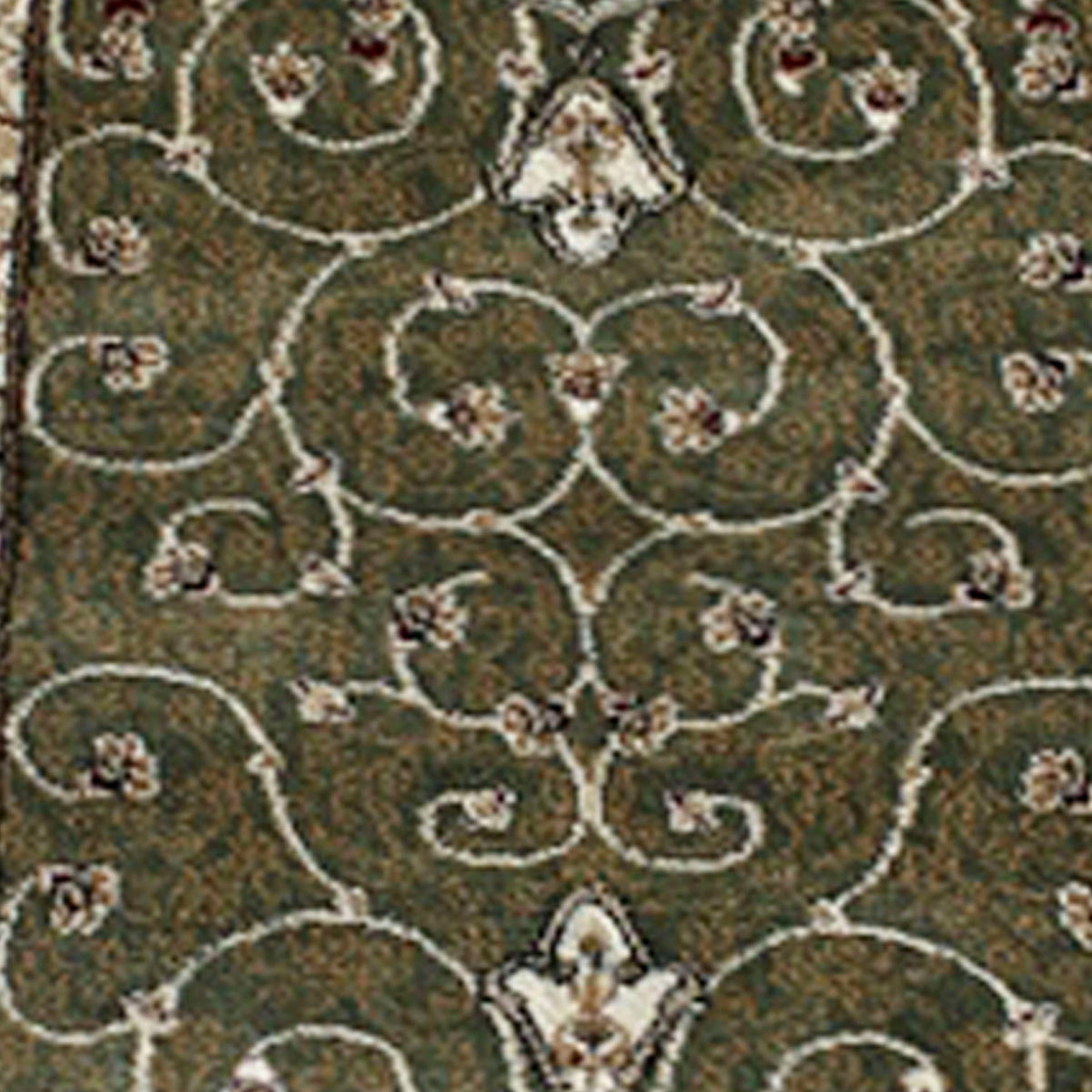 Green,3' x 15' |#| Medallion Motif Traditional Persian Style Olefin  Area Rug in Green - 3' x 15'