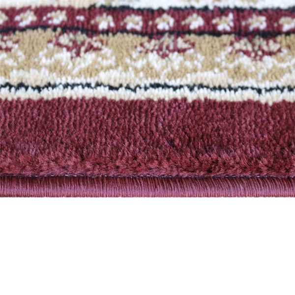 Burgundy,4' Octagon |#| Medallion Motif Traditional Persian Style Octagon Area Rug in Burgundy - 4' x 4'