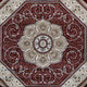 Burgundy,4' Octagon |#| Medallion Motif Traditional Persian Style Octagon Area Rug in Burgundy - 4' x 4'