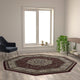 Burgundy,7' Octagon |#| Medallion Motif Traditional Persian Style Octagon Area Rug in Burgundy - 7' x 7'