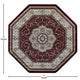 Burgundy,7' Octagon |#| Medallion Motif Traditional Persian Style Octagon Area Rug in Burgundy - 7' x 7'