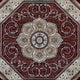 Burgundy,7' Octagon |#| Medallion Motif Traditional Persian Style Octagon Area Rug in Burgundy - 7' x 7'