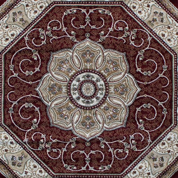 Green,7' Octagon |#| Medallion Motif Traditional Persian Style Round Area Rug in Green - 7' x 7'