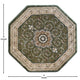 Green,7' Octagon |#| Medallion Motif Traditional Persian Style Round Area Rug in Green - 7' x 7'