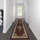 Burgundy,3' x 15' |#| Medallion Motif Traditional Persian Style Olefin  Area Rug in Burgundy - 3 x 15