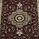 Burgundy,3' x 15' |#| Medallion Motif Traditional Persian Style Olefin  Area Rug in Burgundy - 3 x 15