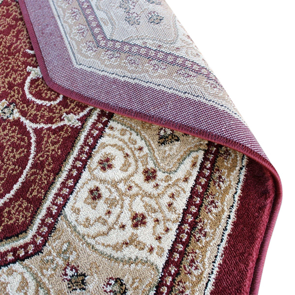 Burgundy,5' Octagon |#| Medallion Motif Traditional Persian Style Octagon Area Rug in Burgundy - 5' x 5'