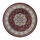 Burgundy,7' Round |#| Medallion Motif Traditional Persian Style Round Area Rug in Burgundy - 7' x 7'