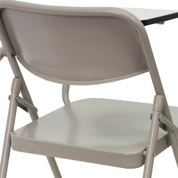 Premium Steel Beige Folding Chair with Left Handed Tablet Arm - Event Chair