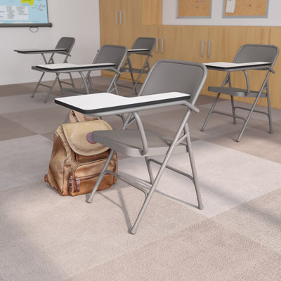 Premium Steel Folding Chair with Left Handed Tablet Arm