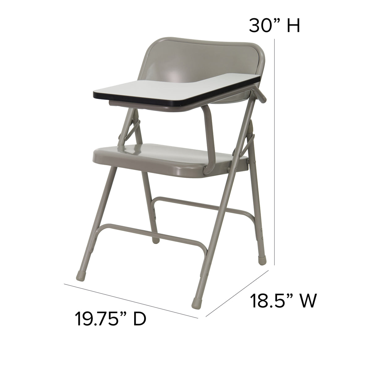 Premium Steel Beige Folding Chair with Left Handed Tablet Arm - Event Chair