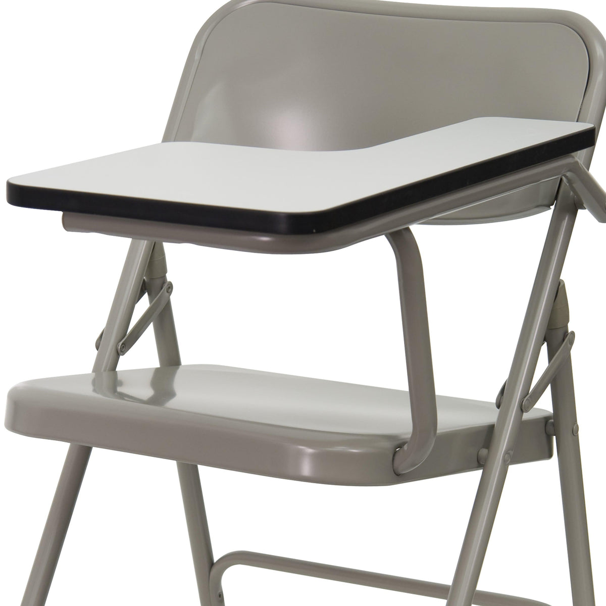 Premium Steel Beige Folding Chair with Left Handed Tablet Arm - Event Chair