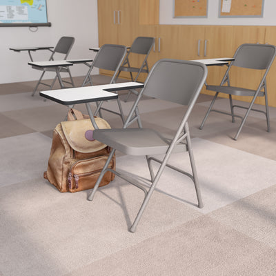 Premium Steel Folding Chair with Right Handed Tablet Arm - View 2