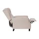 Cream |#| Push Back Wing Back Pocket Spring Recliner in Cream with Side Accent Nail Trim