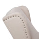 Cream |#| Push Back Wing Back Pocket Spring Recliner in Cream with Side Accent Nail Trim