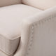 Cream |#| Push Back Wing Back Pocket Spring Recliner in Cream with Side Accent Nail Trim