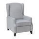 Gray |#| Push Back Wing Back Pocket Spring Recliner in Gray with Side Accent Nail Trim