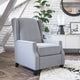 Gray |#| Push Back Wing Back Pocket Spring Recliner in Gray with Side Accent Nail Trim